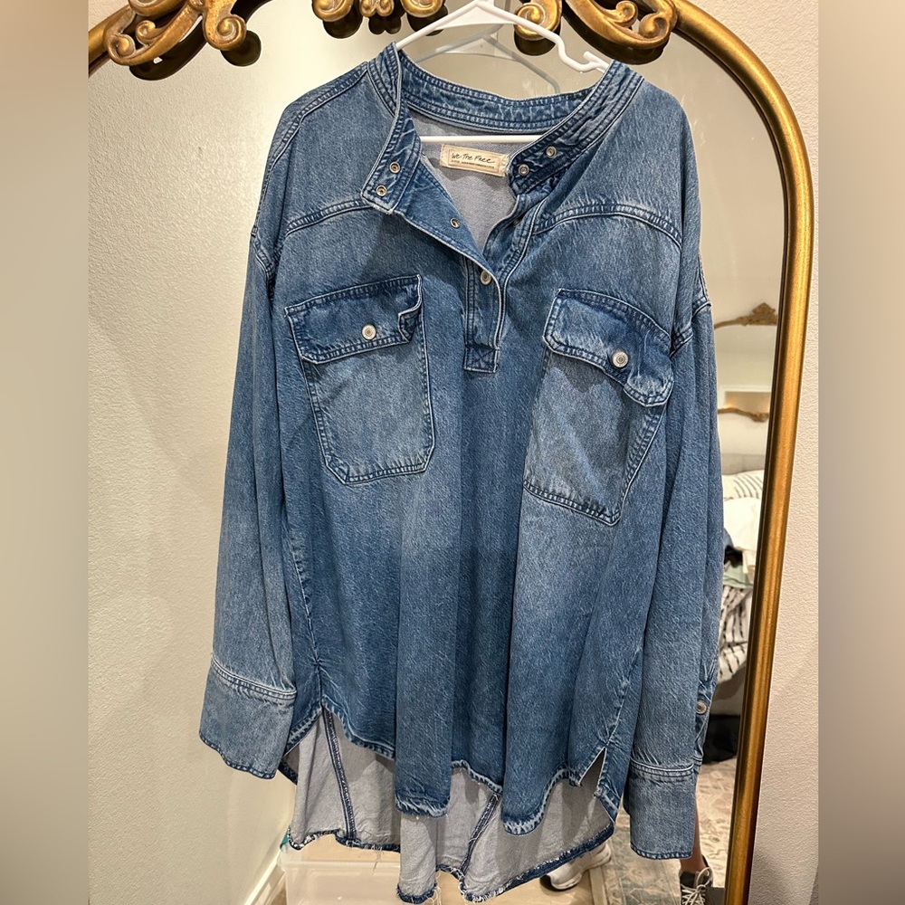 Free People denim long sleeve tunic size XL like new